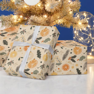 Papier Cadeau Baby shower d'hiver moderne aux agrumes séchés