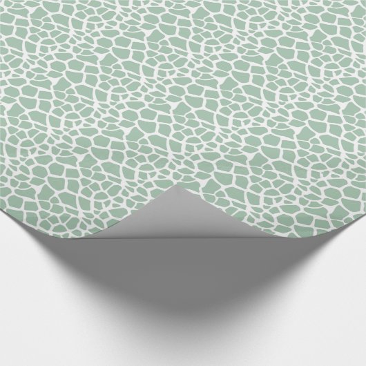 Papier Cadeau Baby shower d'impression Chic Mint Giraffe (Coin)