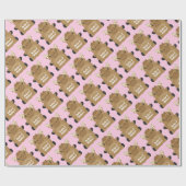 Papier Cadeau Baby shower d'orignal rose (Plat)