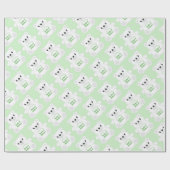 Papier Cadeau Baby shower d'ours polaire vert (Plat)