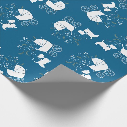 Papier Cadeau Baby shower écossais (Coin)