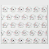 Papier Cadeau Baby shower éléphant bébé (Plat)