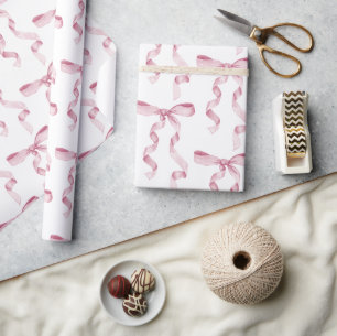 Papier Cadeau Baby shower en ruban rose Aquarelle