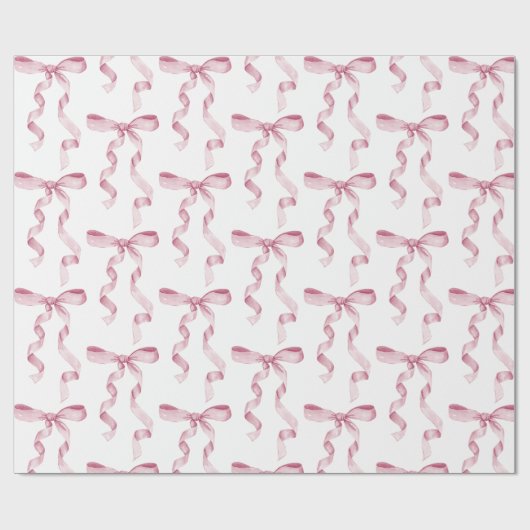 Papier Cadeau Baby shower en ruban rose Aquarelle (Plat)