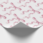 Papier Cadeau Baby shower en ruban rose Aquarelle (Coin)