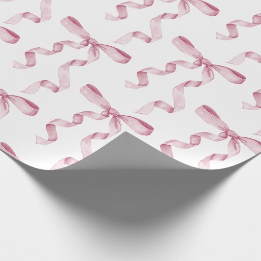 Papier Cadeau Baby shower en ruban rose Aquarelle (Coin)