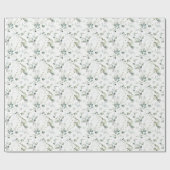 Papier Cadeau Baby Shower Eucalyptus ou Fête de Mariage (Plat)