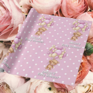 Papier Cadeau Baby shower excitant de l'ours en peluche
