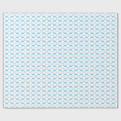 Papier Cadeau Baby shower Festive Blue et White Circles (Plat)