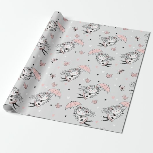 Papier Cadeau Baby Shower Fille (Déroulé)