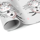 Papier Cadeau Baby Shower Fille (Coin rond)