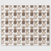 Papier Cadeau Baby shower fille ours en peluche (Plat)