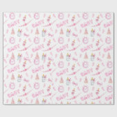 Papier Cadeau Baby shower fille rose (Plat)