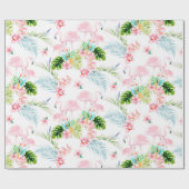 Papier Cadeau Baby shower Flamants roses rose PixDezines (Plat)