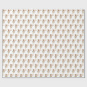 Papier Cadeau Baby Shower Fleur Aquarelle Blanche Mignonne (Plat)