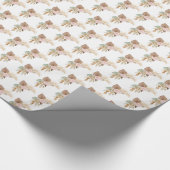 Papier Cadeau Baby Shower Fleur Aquarelle Mignonne Blanche (Coin)