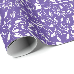 Papier Cadeau Baby Shower Fleur Sauvage Violette
