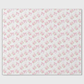 Papier Cadeau Baby shower floral rose bow (Plat)