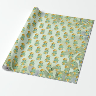 Papier Cadeau Baby shower Garçons Dinosaur Vert