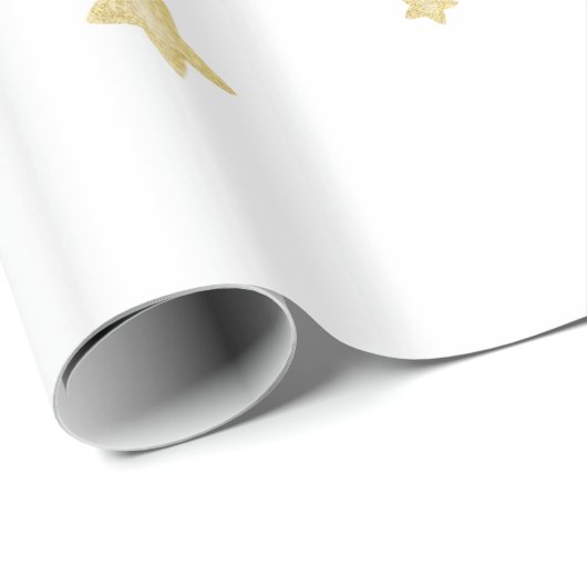 Papier Cadeau Baby shower Gold Stars (Coin rond)