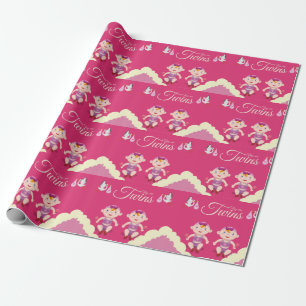 Papier Cadeau Baby shower jumeau de filles