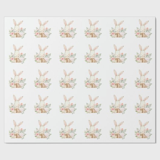 Papier Cadeau Baby shower lapin lapin mignonne (Plat)