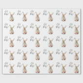 Papier Cadeau Baby Shower Lapin Mignon Queue de Rose (Plat)