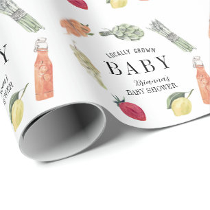 Papier Cadeau Baby-Shower Marché de Producteurs Locaux