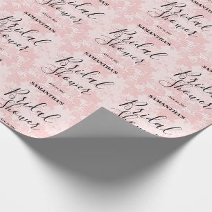 Papier Cadeau Baby Shower Mariage en Dentelle Rose 