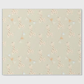 Papier Cadeau Baby shower mignon Giraffe (Plat)