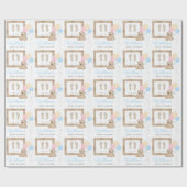 Papier Cadeau Baby shower mignon Pieds Bleu Nom personnalisé (Plat)