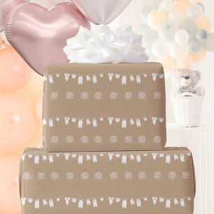 Papier Cadeau Baby Shower Minimaliste Genre Neutre Sand Boho