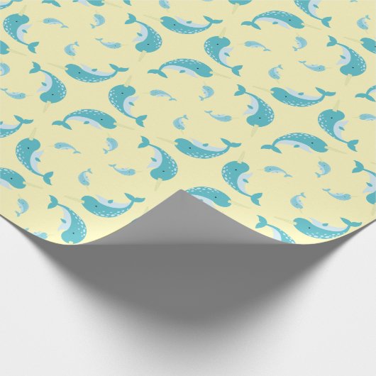 Papier Cadeau Baby shower Narval (Coin)