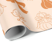 Papier Cadeau Baby shower orange petit Citrouille (Coin rond)