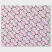 Papier Cadeau Baby shower Ours Panda Rose (Plat)