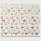 Papier Cadeau Baby shower Pastels en Pink & Blue (Plat)