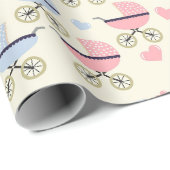 Papier Cadeau Baby shower Pastels en Pink & Blue (Coin rond)