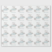 Papier Cadeau Baby shower petit cowboy Western Blue Boy (Plat)