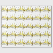 Papier Cadeau Baby shower Petit Prince Blanc et Or (Plat)