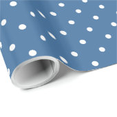 Papier Cadeau Baby shower Pois bleu et blanc (Coin rond)