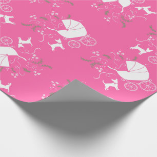 Papier Cadeau Baby shower rose Chihuahua