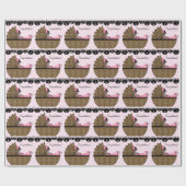 Papier Cadeau Baby Shower Rose Douce Léopard (Plat)