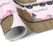 Papier Cadeau Baby Shower Rose Douce Léopard (Coin rond)