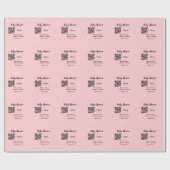 Papier Cadeau Baby shower rose simple q r code ajouter le texte  (Plat)