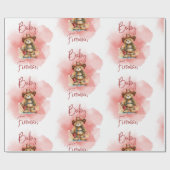 Papier Cadeau Baby shower rouge pompier Teddy Bear Boy (Plat)