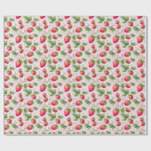 Papier Cadeau Baby shower rouge rose fraise Anniversaire (Plat)