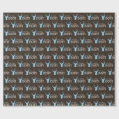 Papier Cadeau Baby shower rustique Bois Bleu Cerf (Plat)