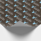 Papier Cadeau Baby shower rustique Bois Bleu Cerf (Coin)