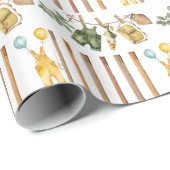 Papier Cadeau Baby shower Rustique de pêche de petit pêcheur (Coin rond)