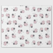 Papier Cadeau Baby shower Sweet Rose Lady Bugs (Plat)